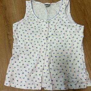 La SENZA White and Blue Floral Tank Top